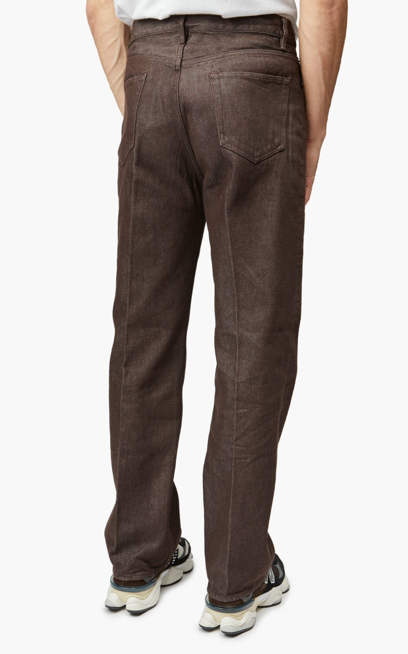 Auralee Hard Twist Denim Wide Pants Brown