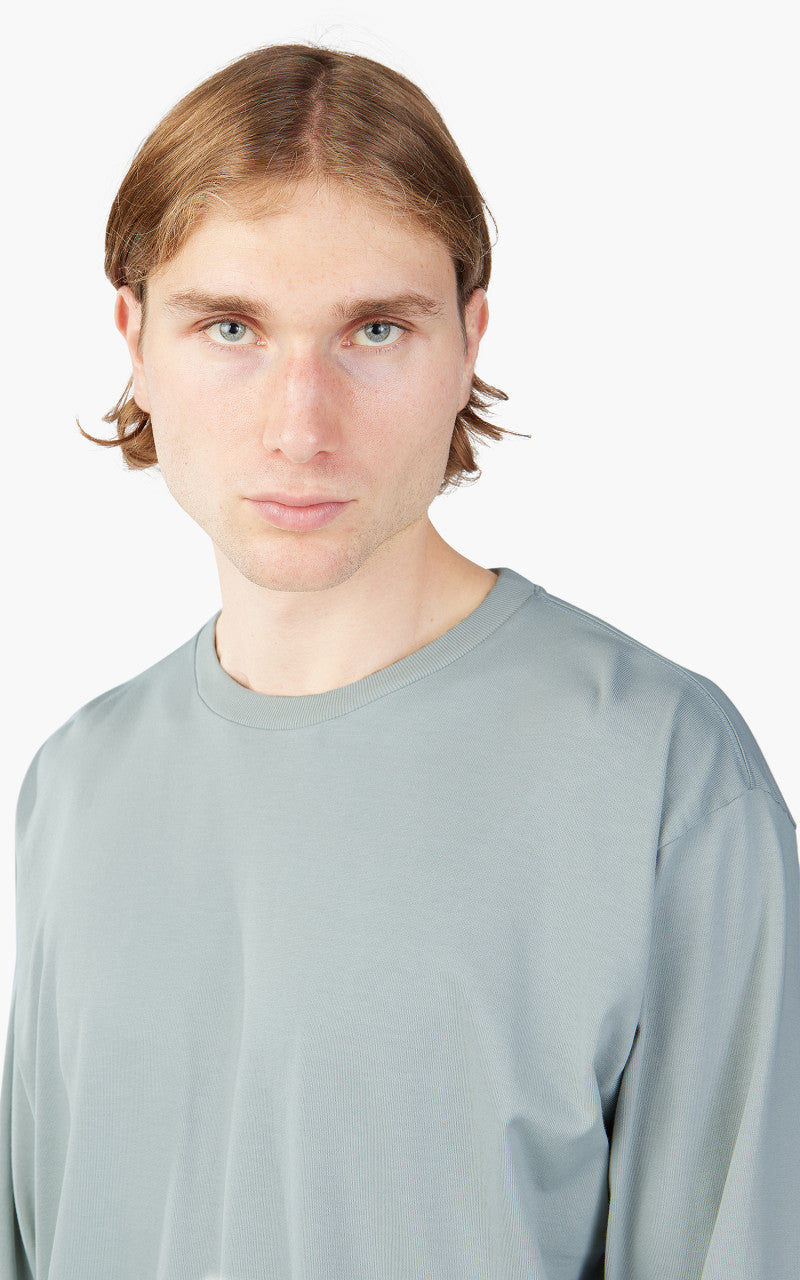 Auralee Luster Painting L/S Tee Light Blue