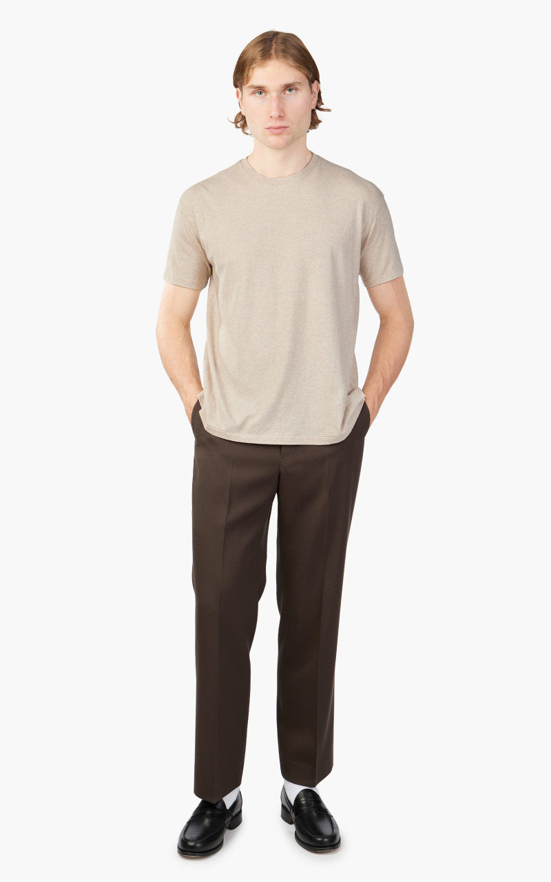 Auralee Seamless Crew Neck Tee Top Brown