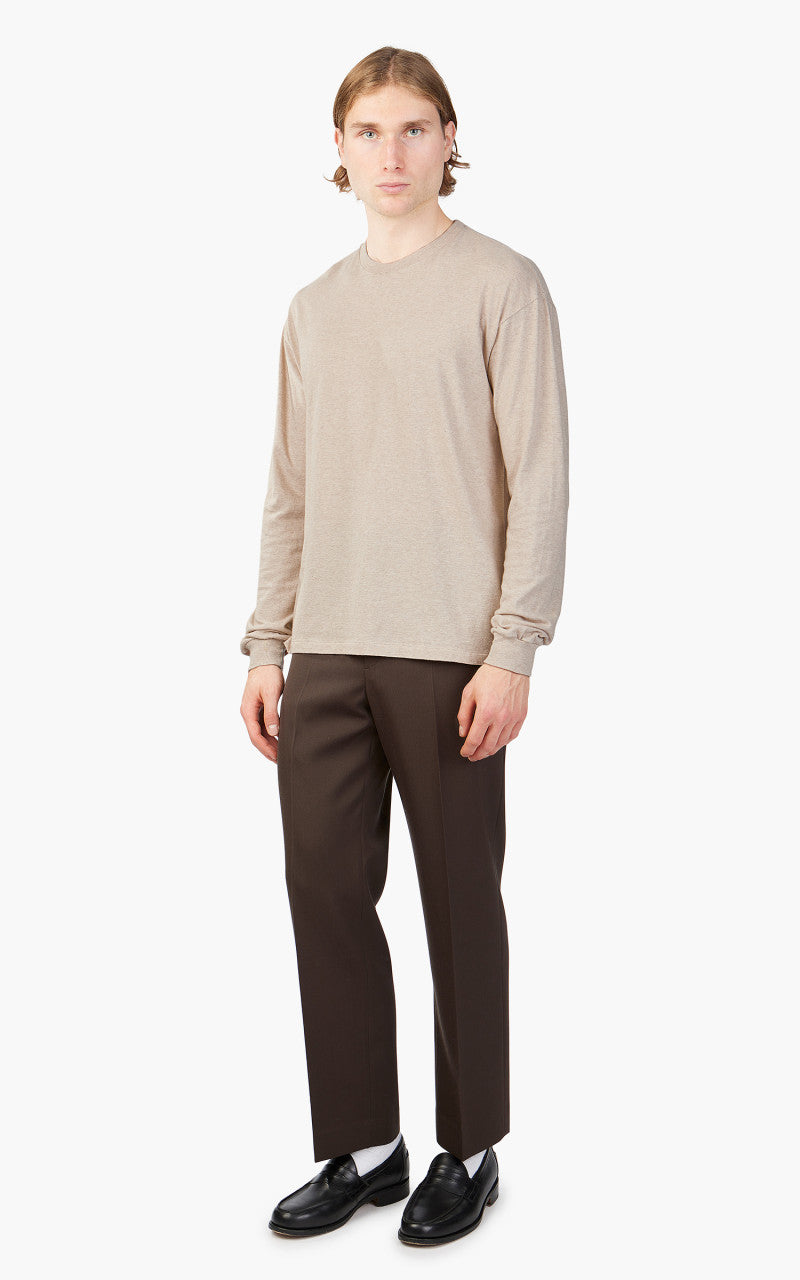 Auralee Seamless L/S Tee Top Brown