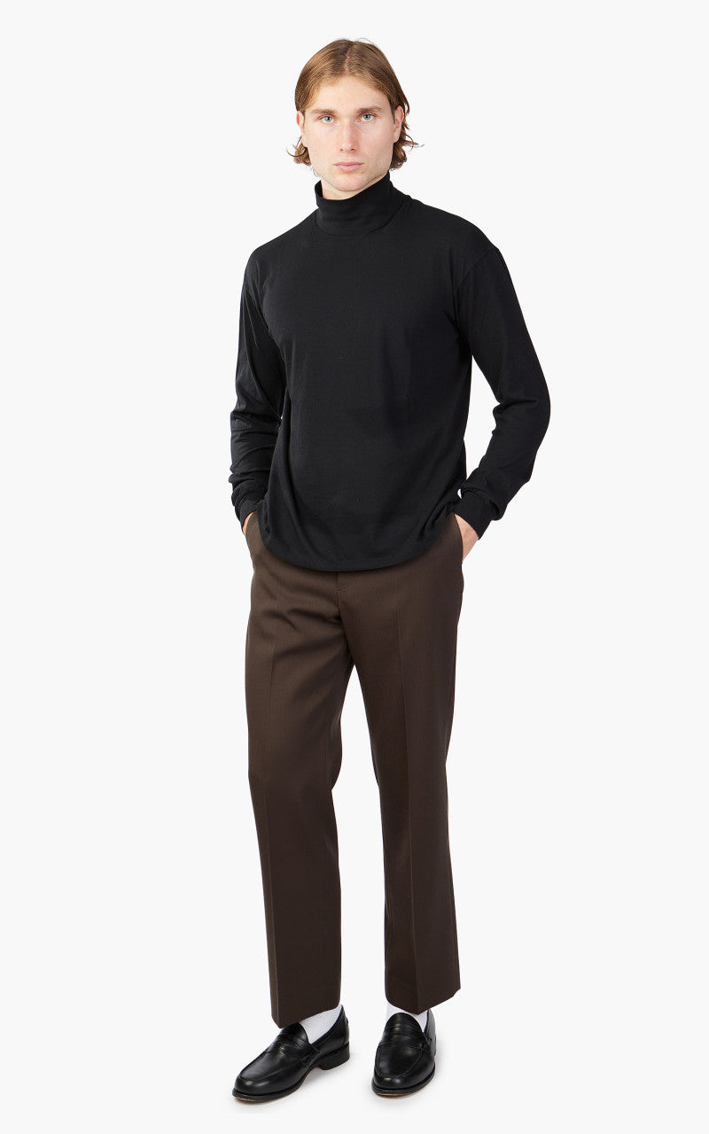 Auralee Seamless Hi Neck L/S Tee Black