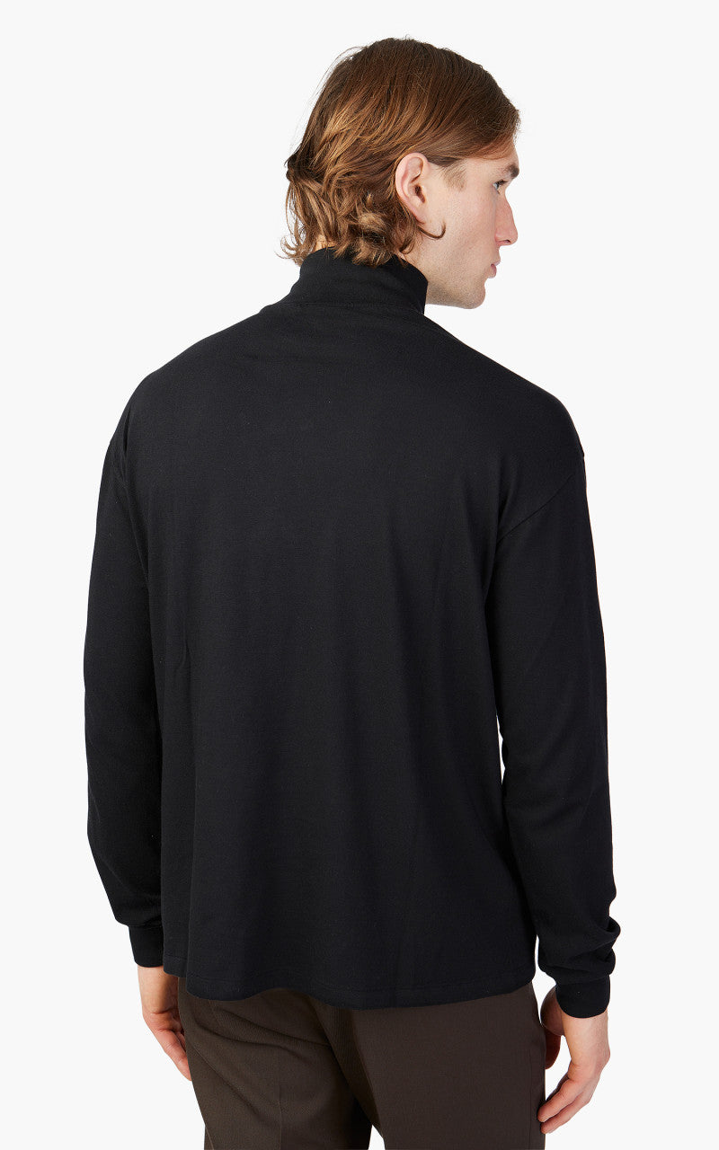 Auralee Seamless Hi Neck L/S Tee Black