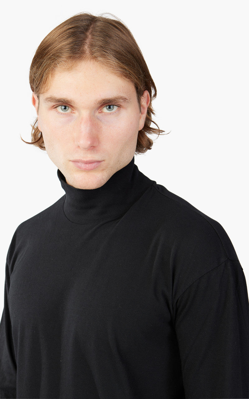 Auralee Seamless Hi Neck L/S Tee Black