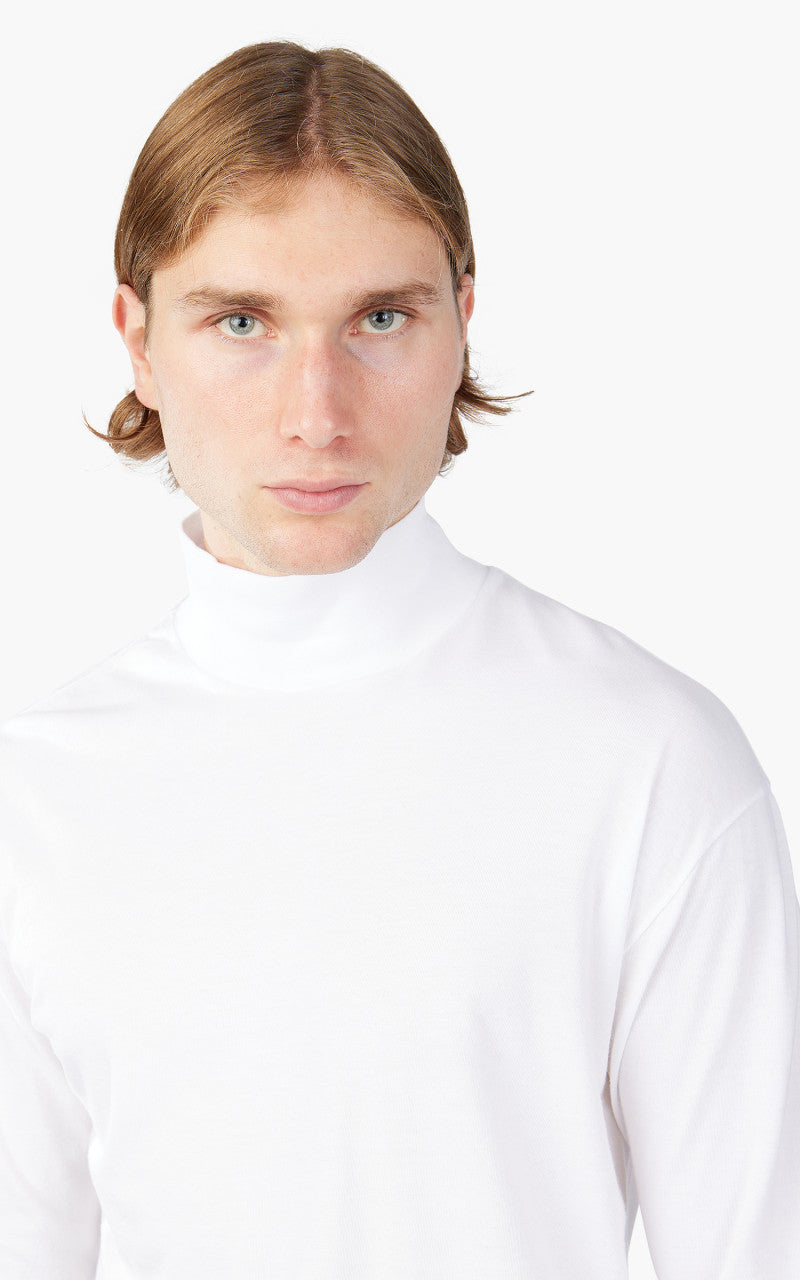 Auralee Seamless Hi Neck L/S Tee White