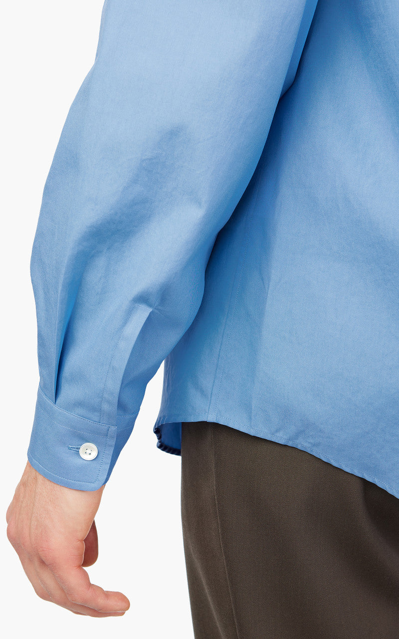 Auralee Washed Finx Twill Big Shirt Blue