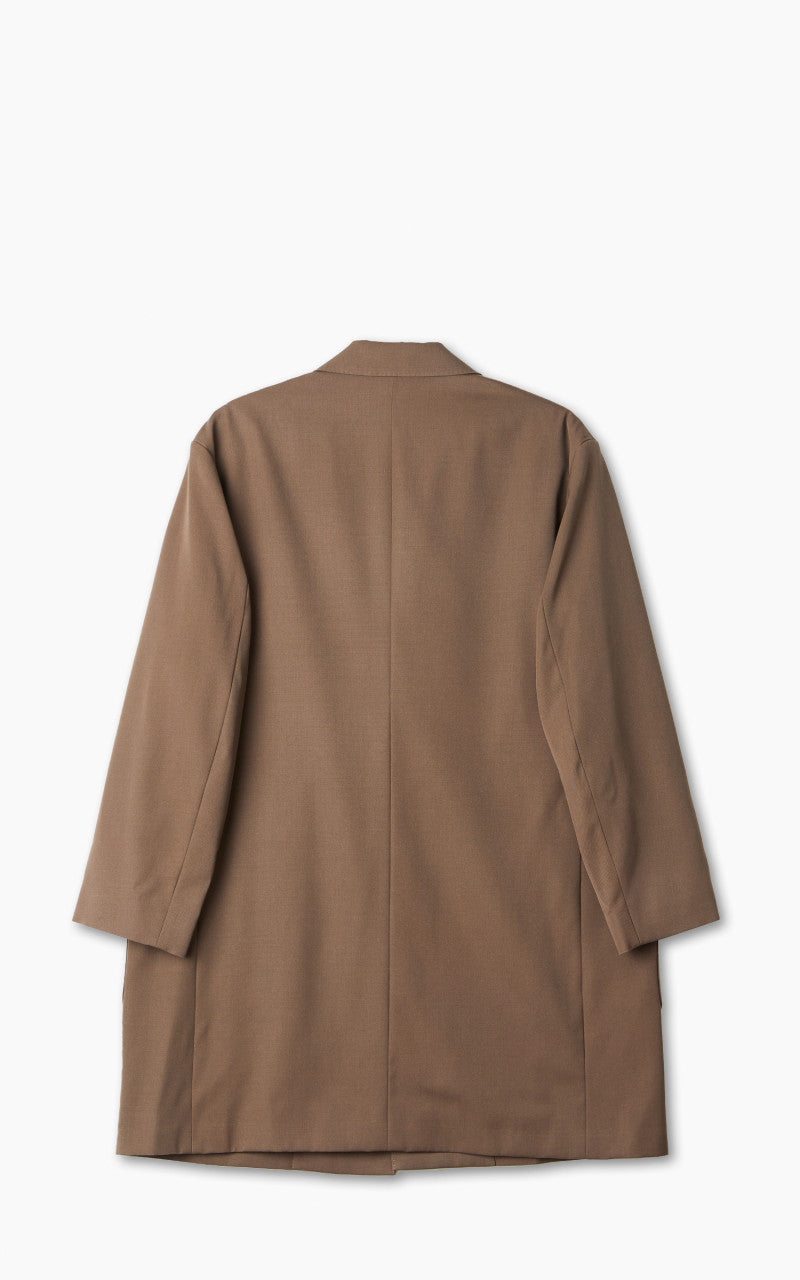 Auralee Light Wool Max Gabardine Coat Dark Brown