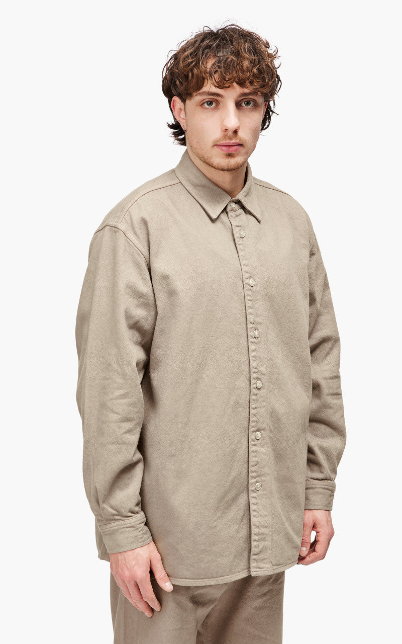 Auralee Botanical Dyed Selvedge Denim Shirt Blouson Natural Brown
