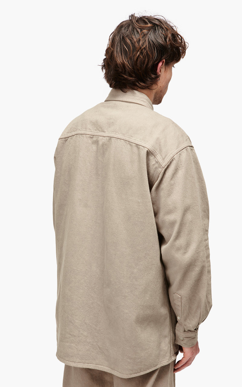 Auralee Botanical Dyed Selvedge Denim Shirt Blouson Natural Brown