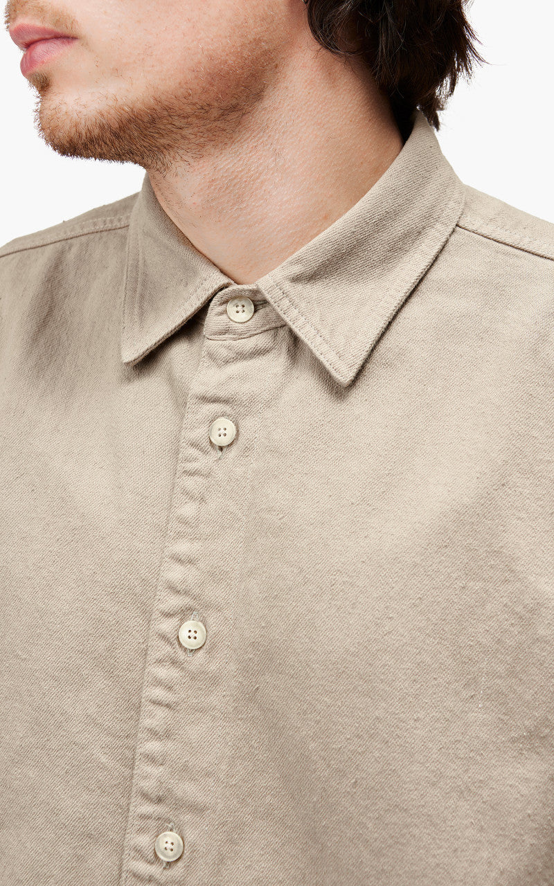 Auralee Botanical Dyed Selvedge Denim Shirt Blouson Natural Brown