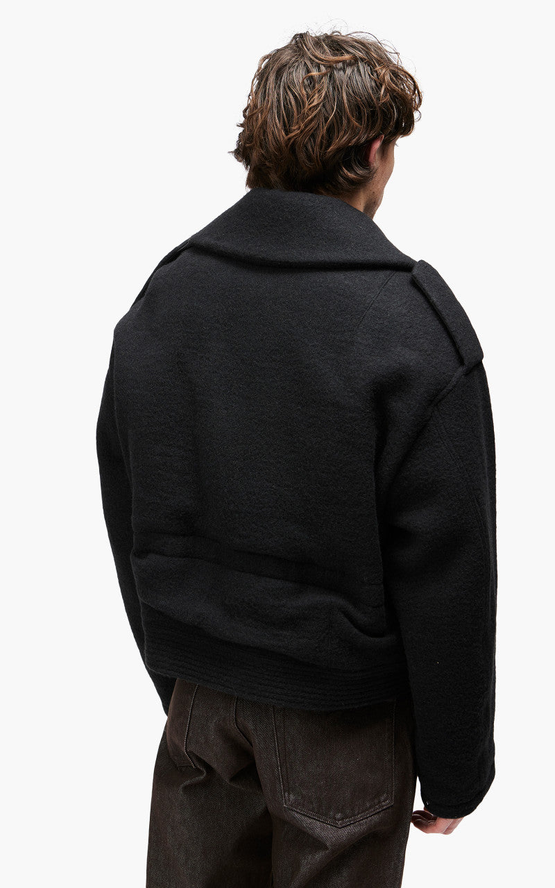 Auralee Brushed Baby Camel Melton Blouson Black