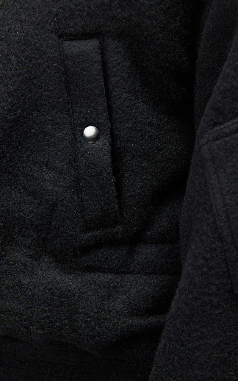 Auralee Brushed Baby Camel Melton Blouson Black