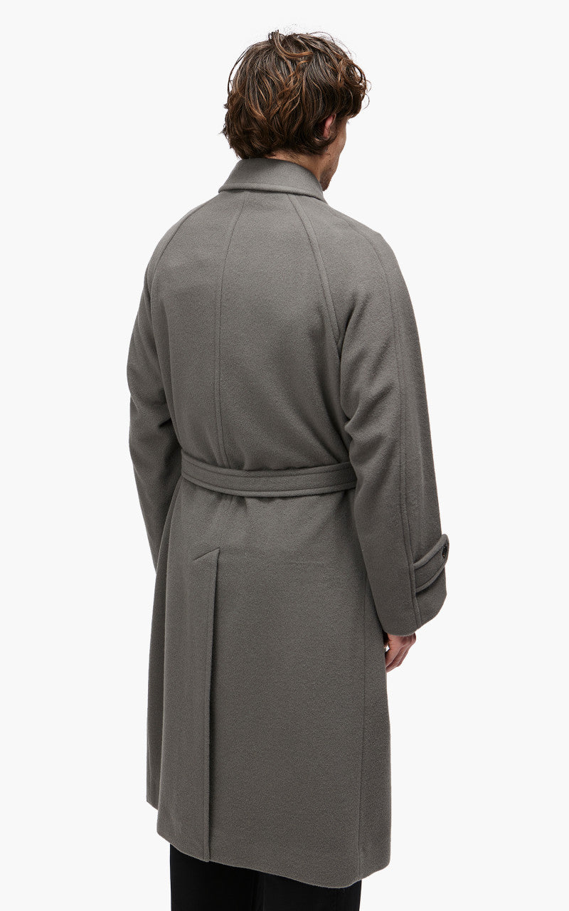 Auralee Cashmere Wool Mosser Soutien Collar Coat Grey