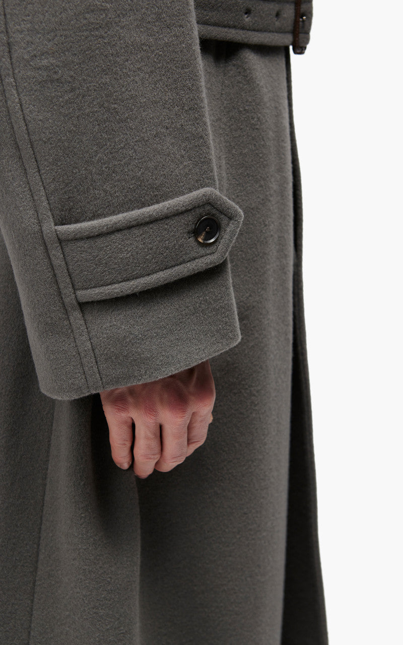 Auralee Cashmere Wool Mosser Soutien Collar Coat Grey