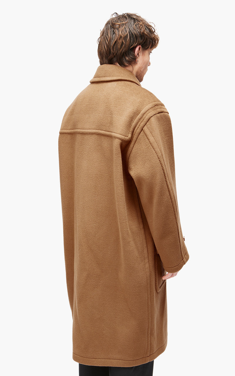 Auralee Wool Herringbone Pile Duffle Coat Brown