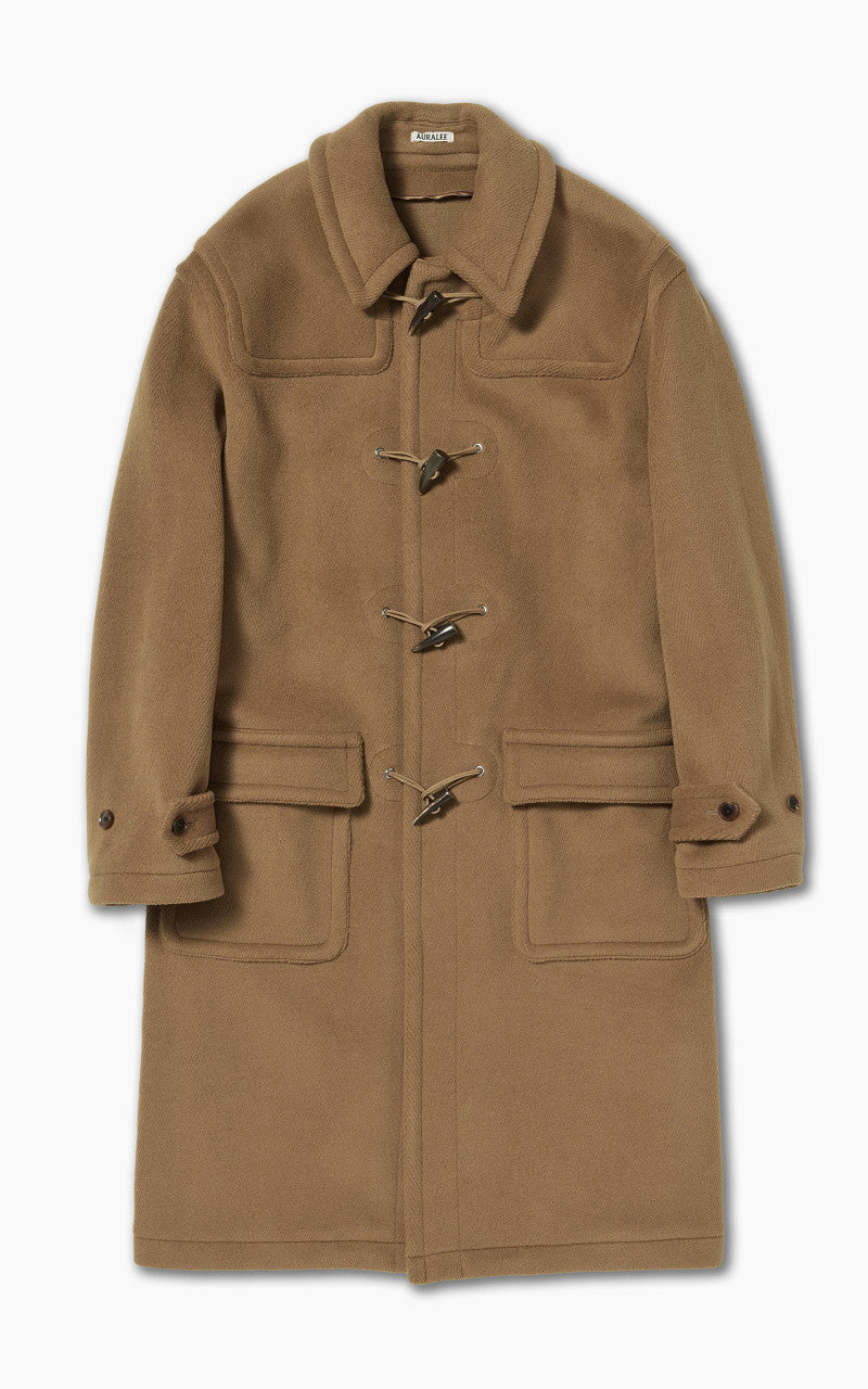 ジャケット・アウター AURALEE WOOL HERRINBONE PILE DUFFLE COAT Auralee Wool Herringbone Pile Duffle Coat Brown