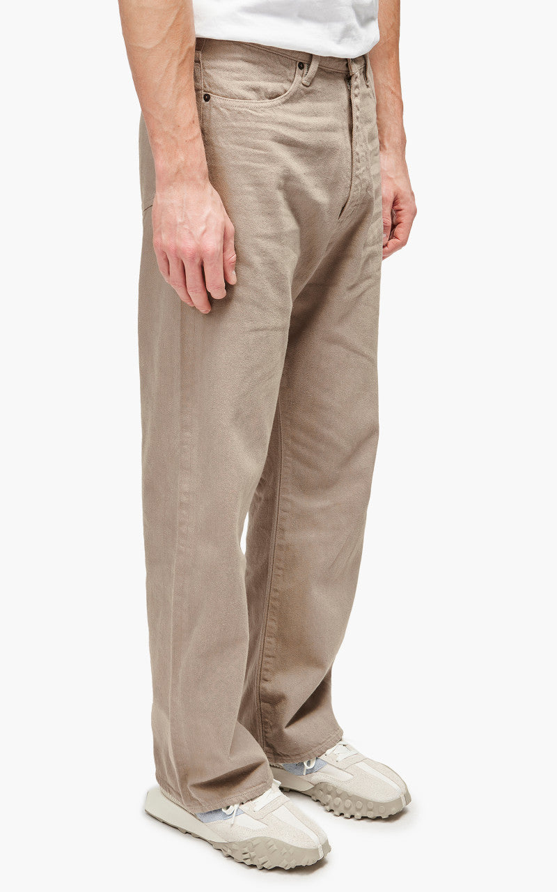 Auralee Botanical Dyed Selvedge Denim Pants Natural Brown