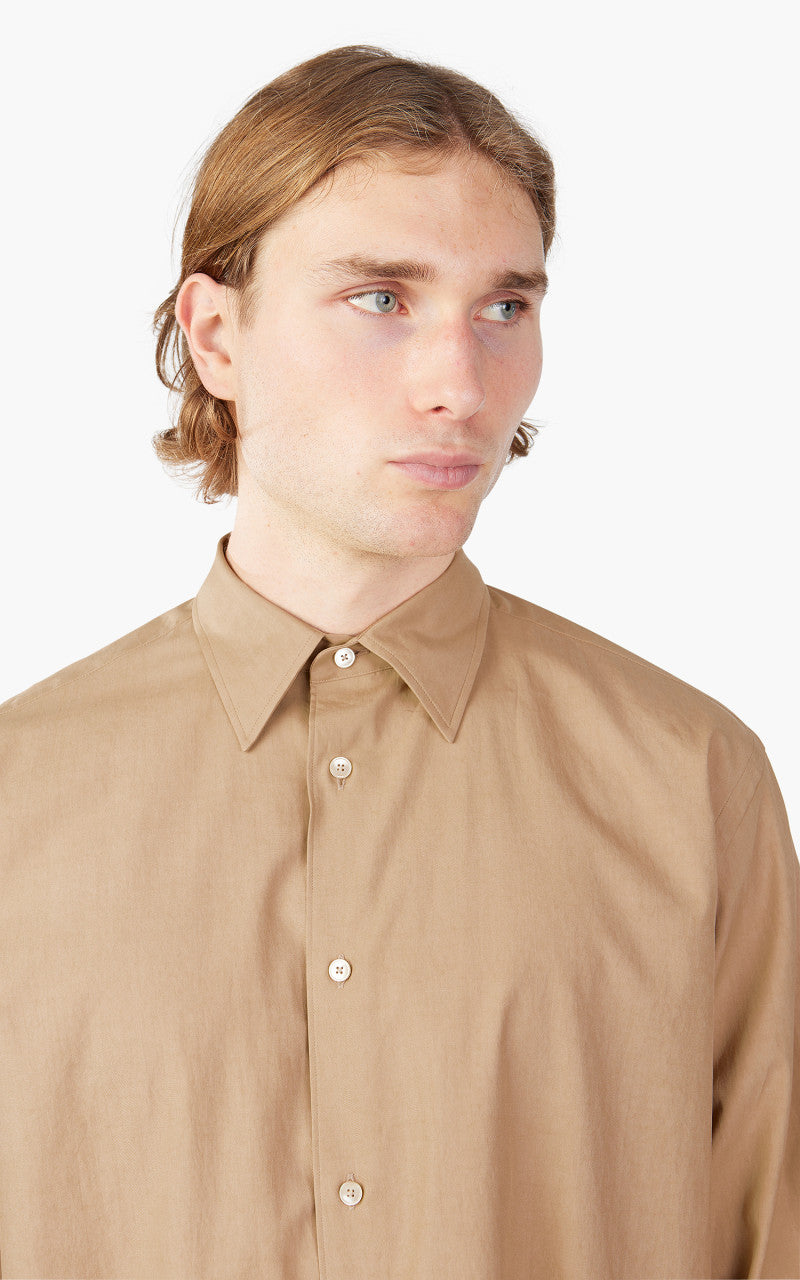 Auralee Washed Finx Twill Shirt Light Brown