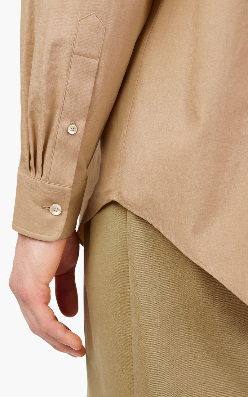 Auralee Washed Finx Twill Shirt Light Brown