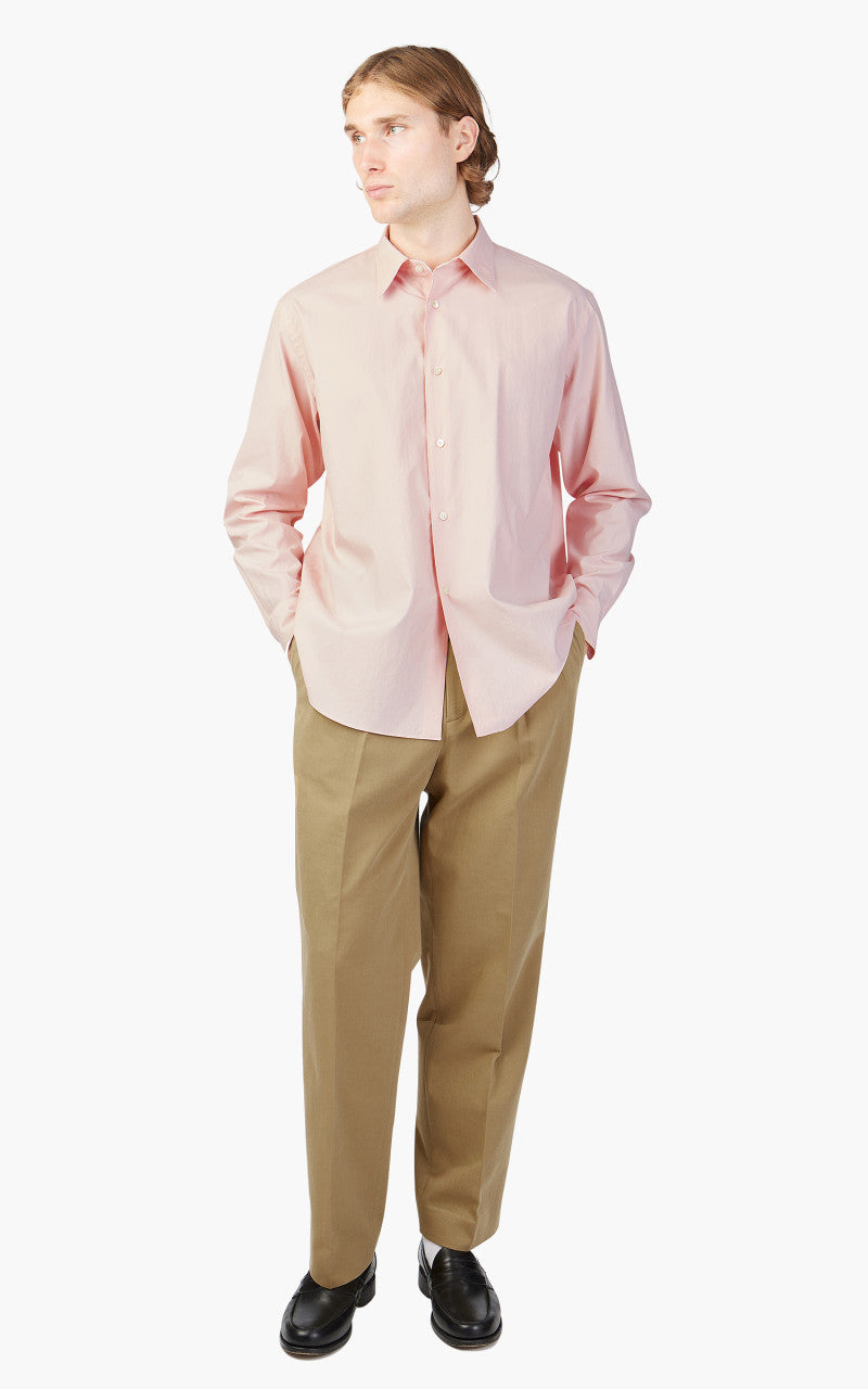 Auralee Washed Finx Twill Big Shirt Pink