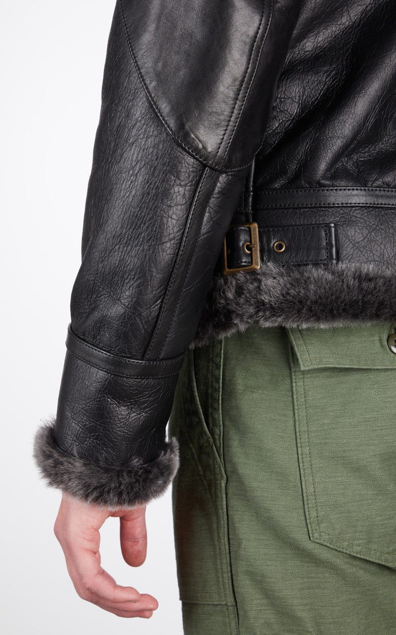 Shangri-La Heritage Aviatore B-3 Shearling Leather Jacket Black
