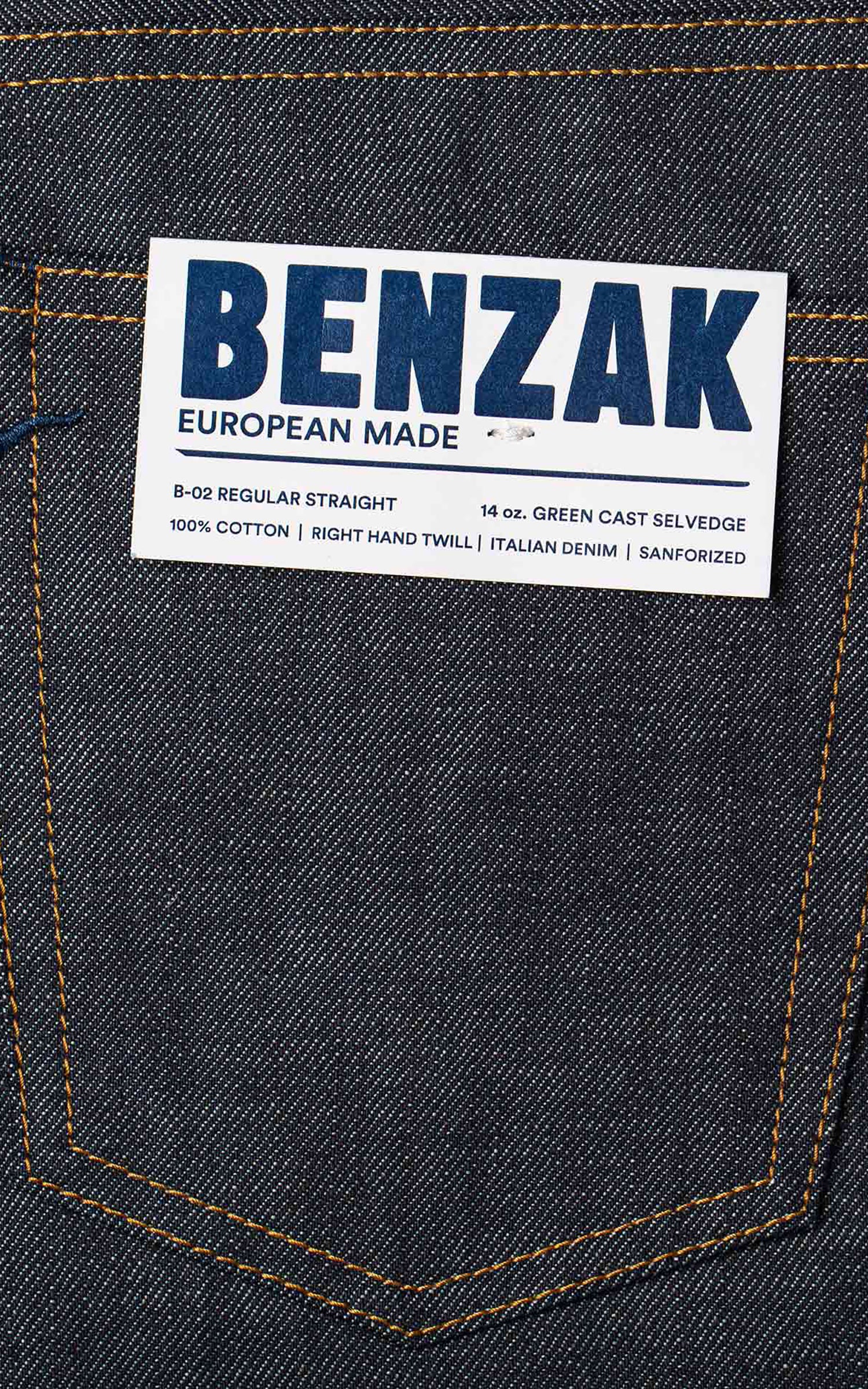 Benzak B-02 Regular Straight Green Cast Selvedge Indigo 14oz