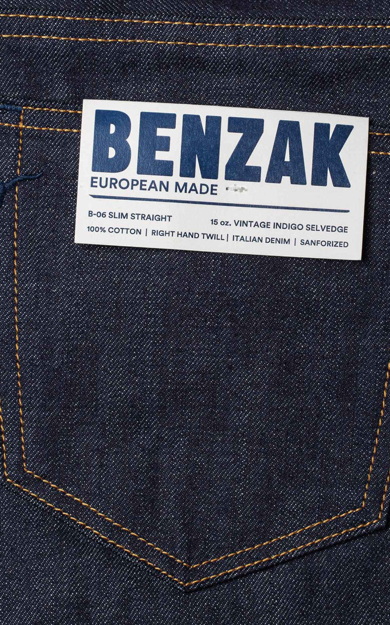 Benzak B-06 Slim Straight Special #2 Vintage Indigo Selvedge Indigo 15oz