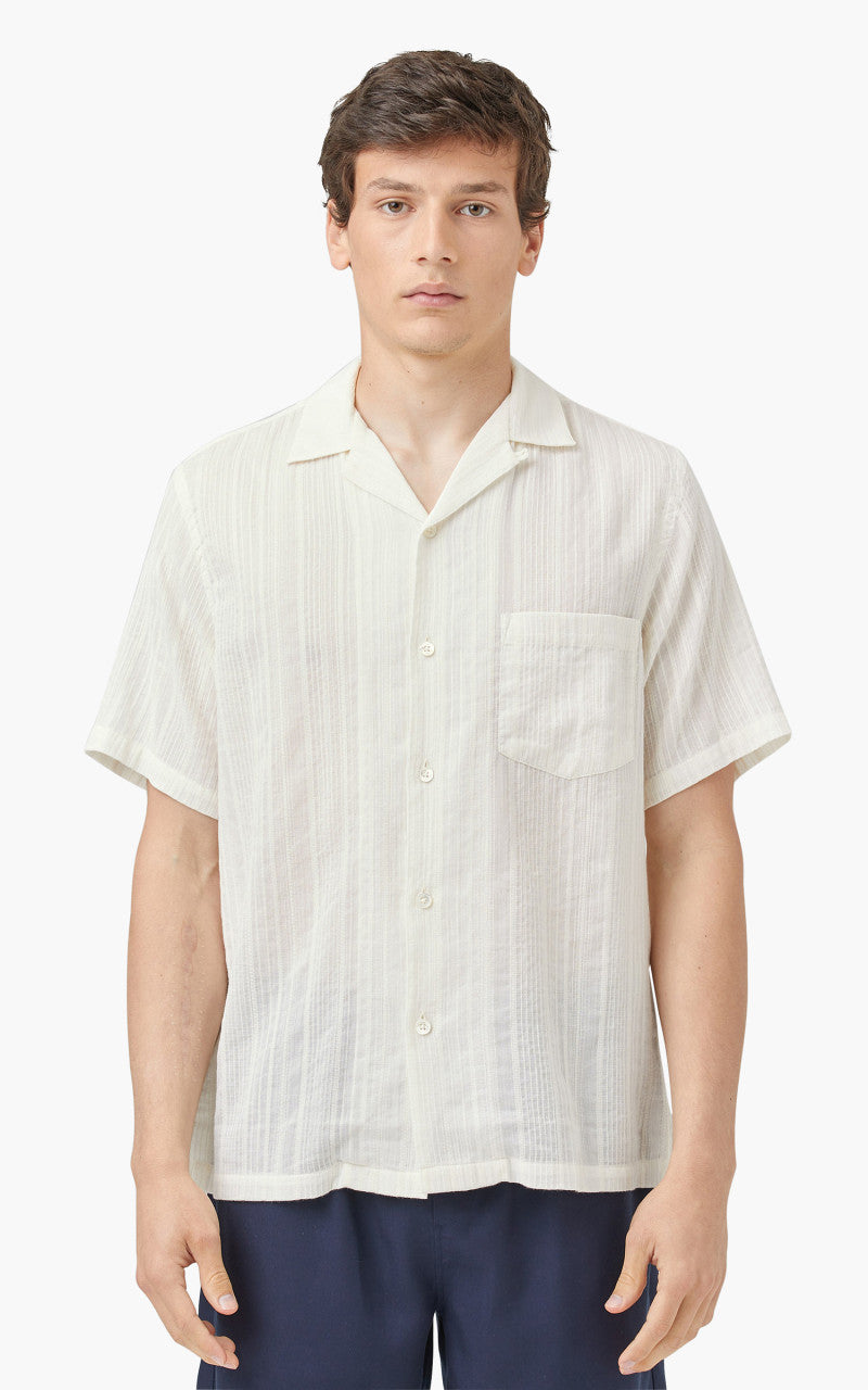 Portuguese Flannel Bahia Camp Collar Shirt Off White
