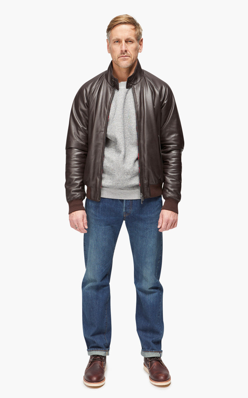Baracuta G9 AF Biker Leather Dark Brown