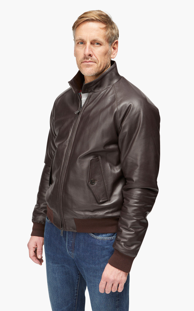 Baracuta G9 AF Biker Leather Dark Brown