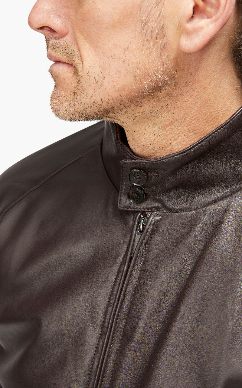 Baracuta G9 AF Biker Leather Dark Brown