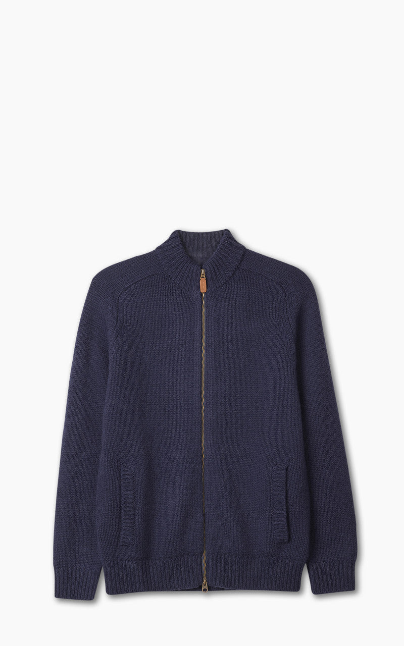 Barbour Calder Knitted Zip Thru Sweater Navy