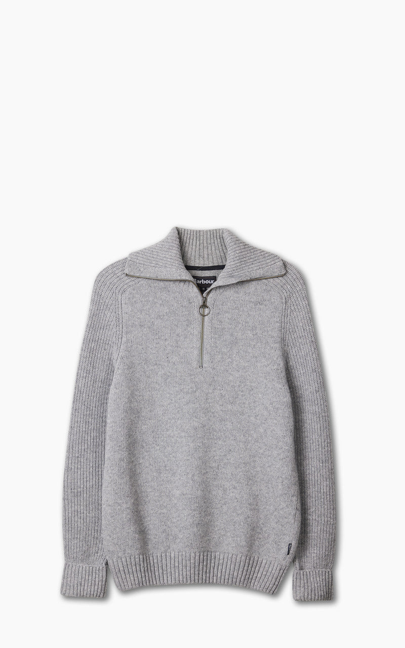 Barbour NP Andrews Half Zip Sweater Light Grey Marl