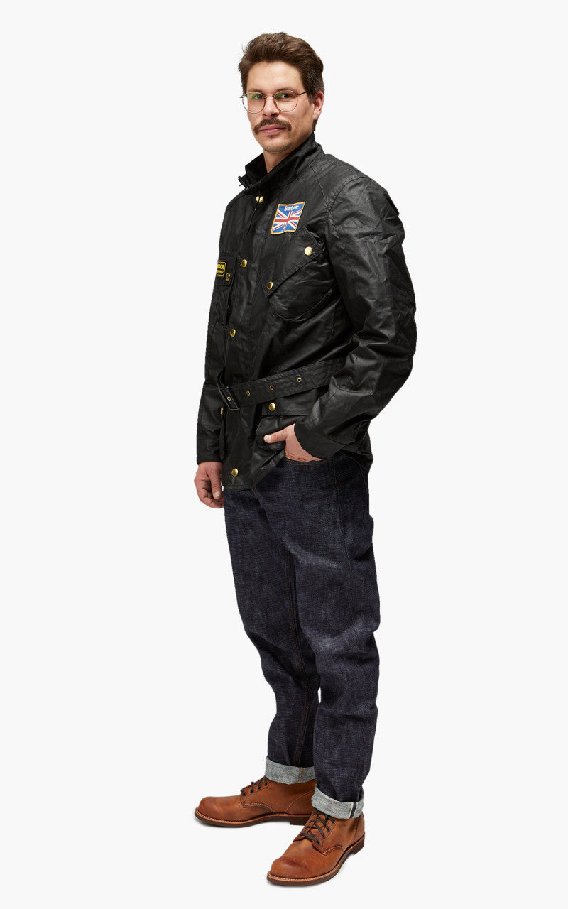Barbour International Union Jack International Jacket Wax Black