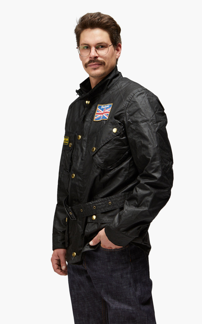 Barbour International Union Jack International Jacket Wax Black