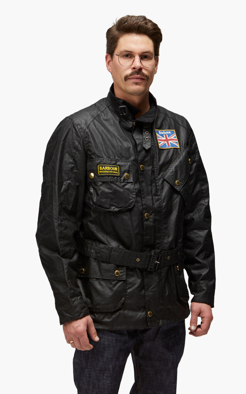 Barbour International Union Jack International Jacket Wax Black