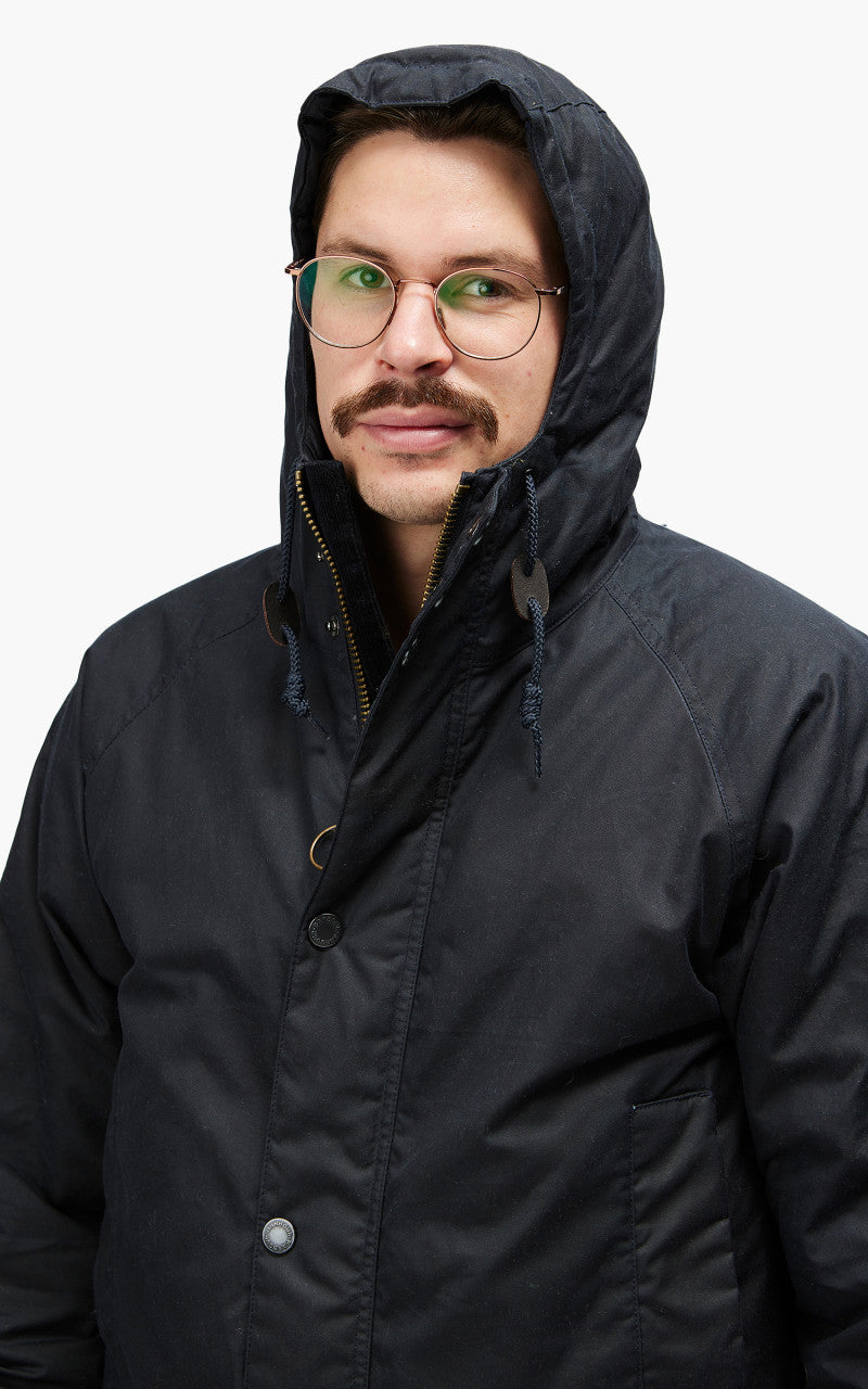 Barbour Hooded Beaufort Wax Jacket Navy