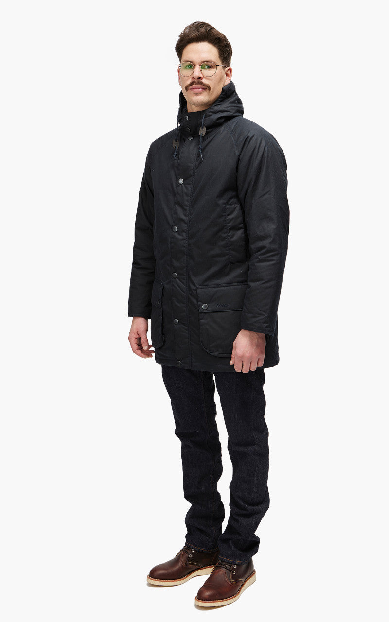 Barbour Hooded Beaufort Wax Jacket Navy