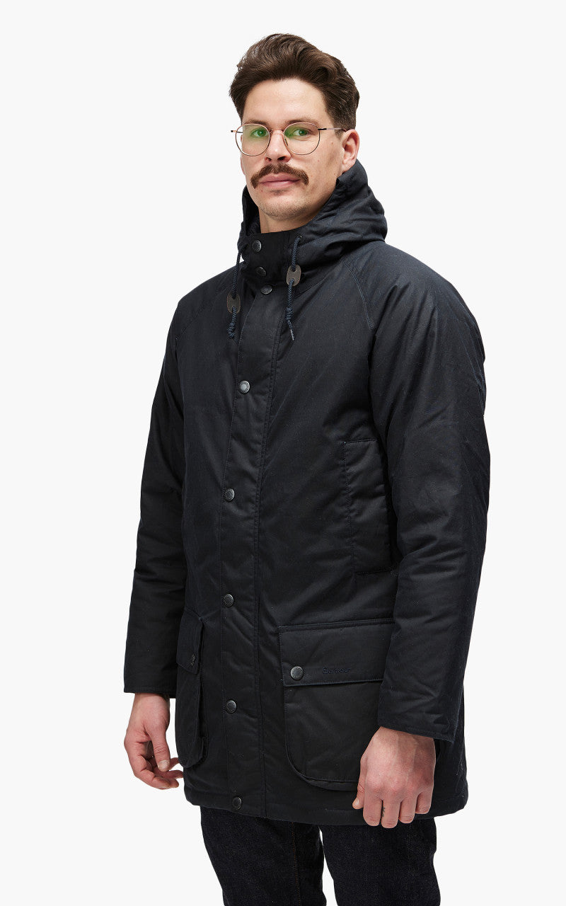 Barbour Hooded Beaufort Wax Jacket Navy