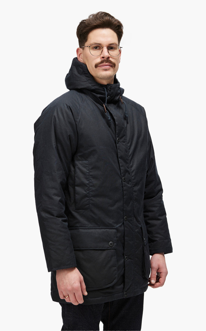 Barbour Hooded Beaufort Wax Jacket Navy