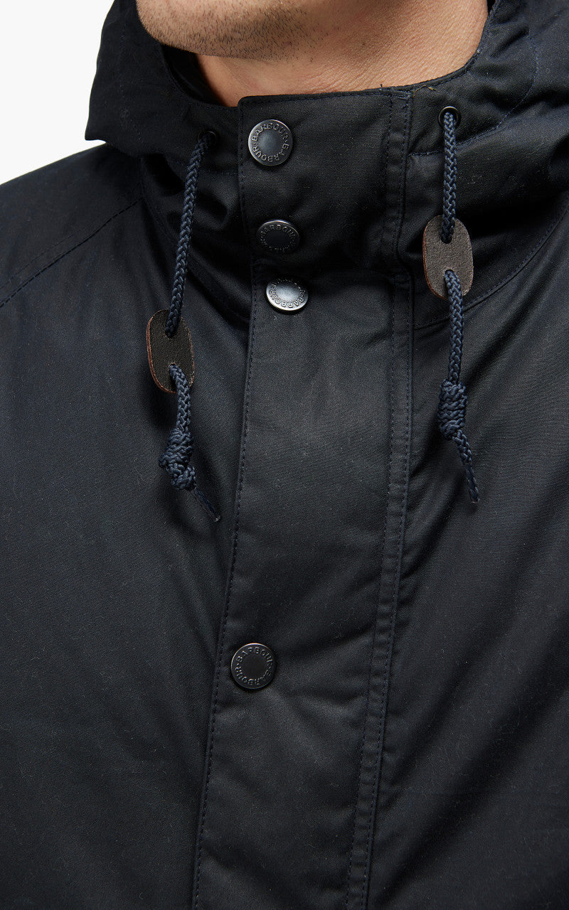 Barbour Hooded Beaufort Wax Jacket Navy