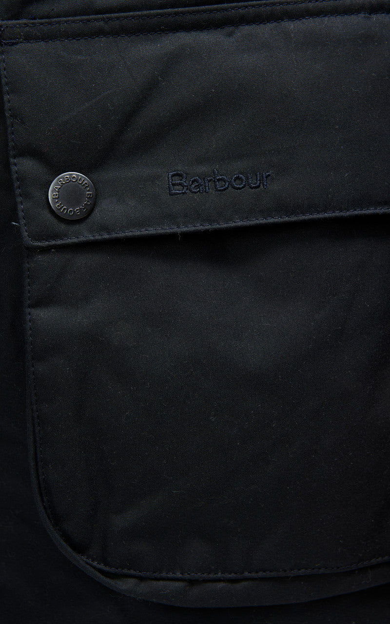 Barbour Hooded Beaufort Wax Jacket Navy