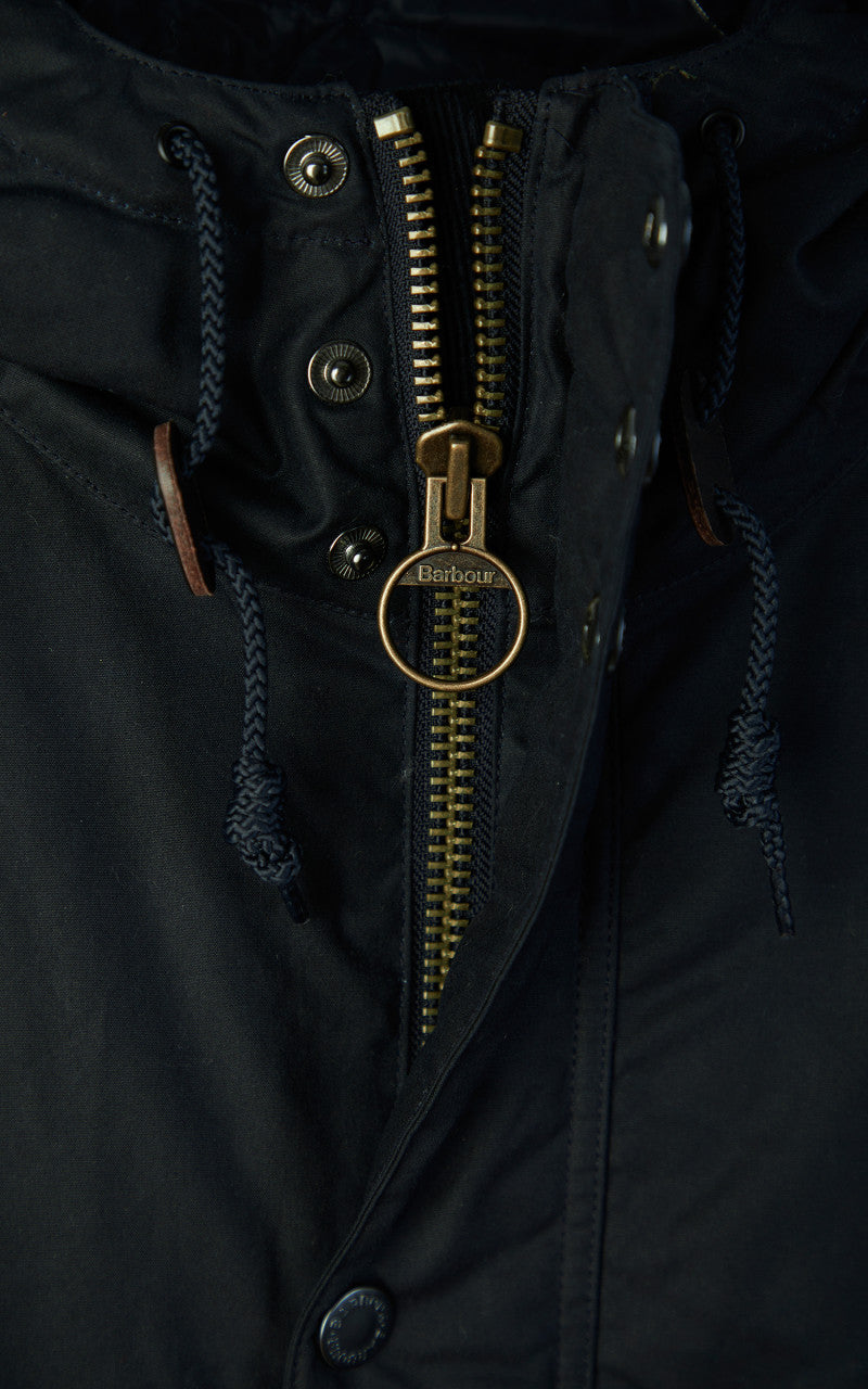 Barbour Hooded Beaufort Wax Jacket Navy