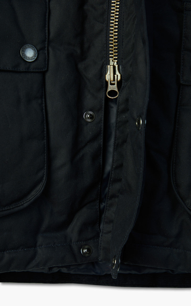 Barbour Hooded Beaufort Wax Jacket Navy