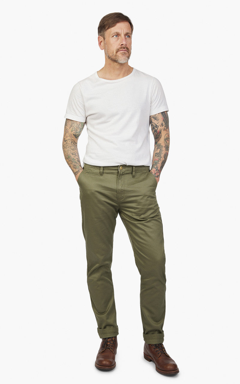 Benzak BC-04 Relaxed Chino Sateen Twill Aged Green
