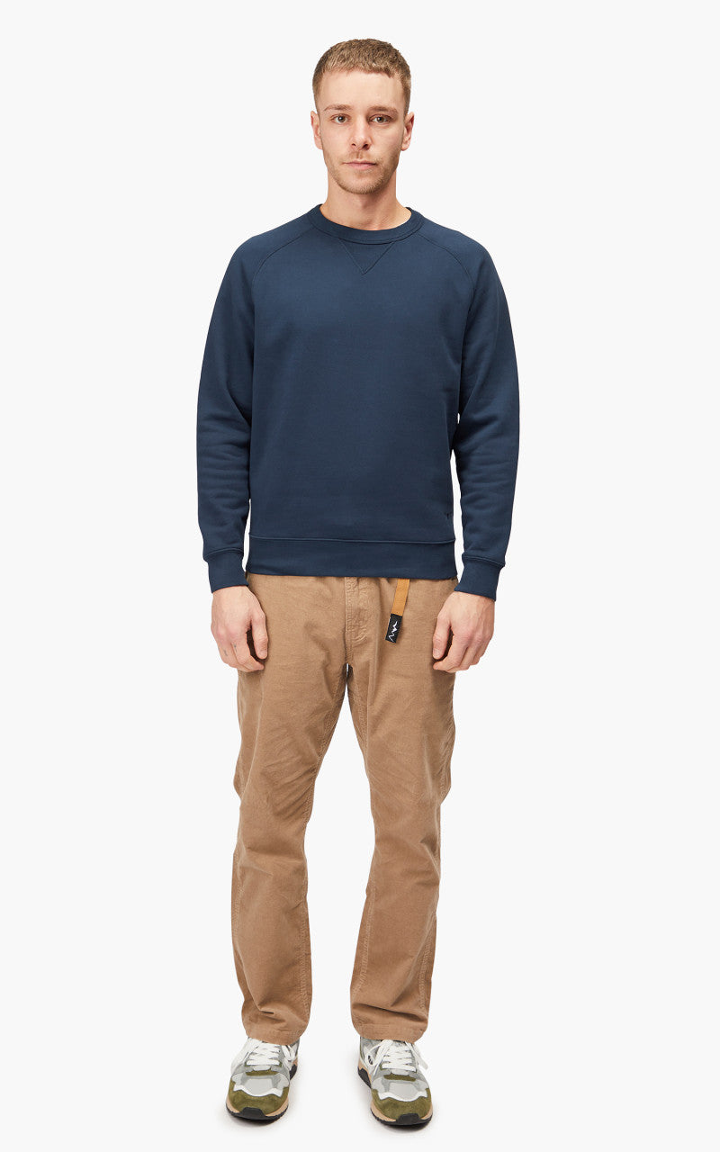 Benzak BS-09 Crew Neck Sweat Garment Dyed Brushed Fleece Navy
