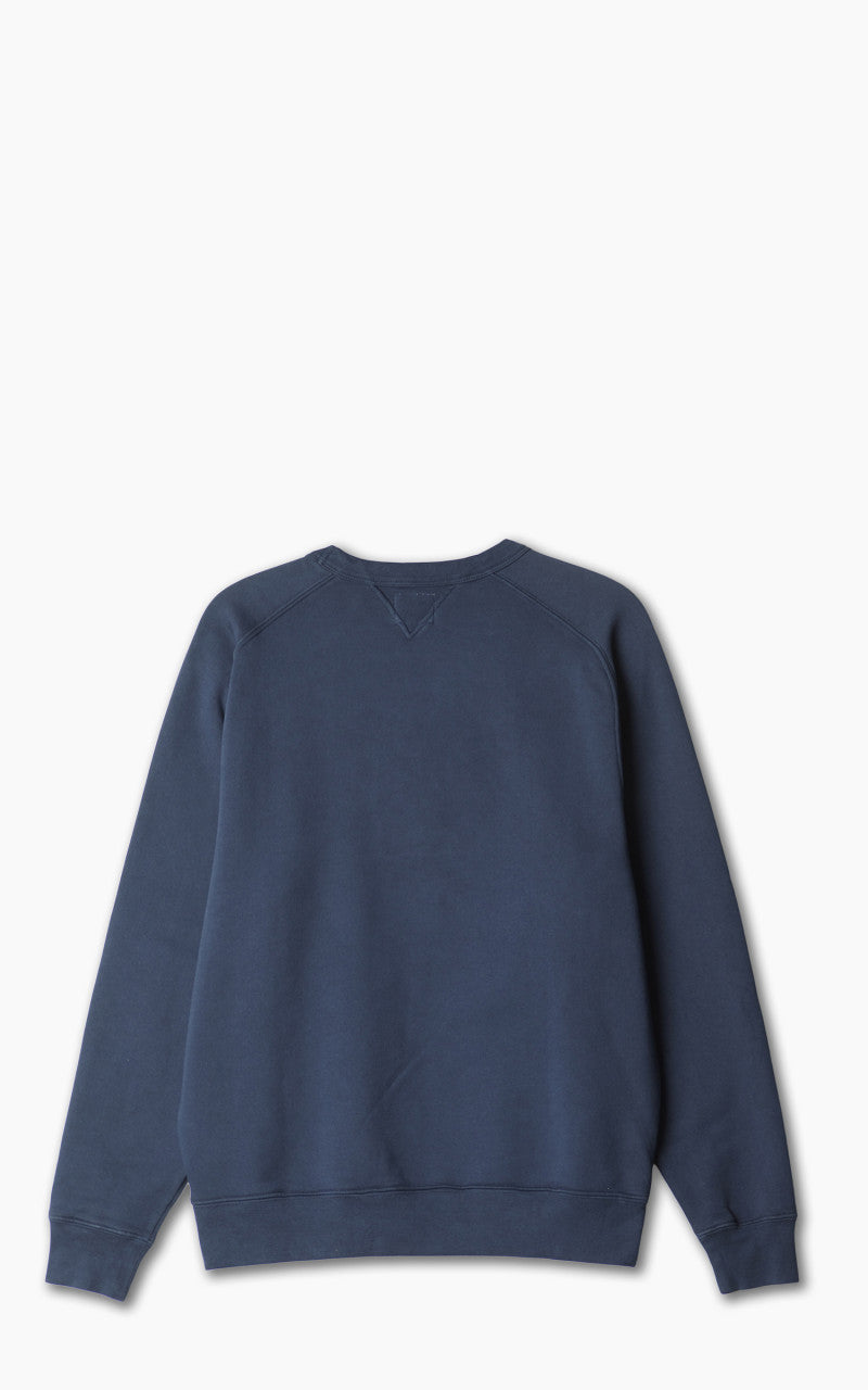 Benzak BS-09 Crew Neck Sweat Garment Dyed Brushed Fleece Navy