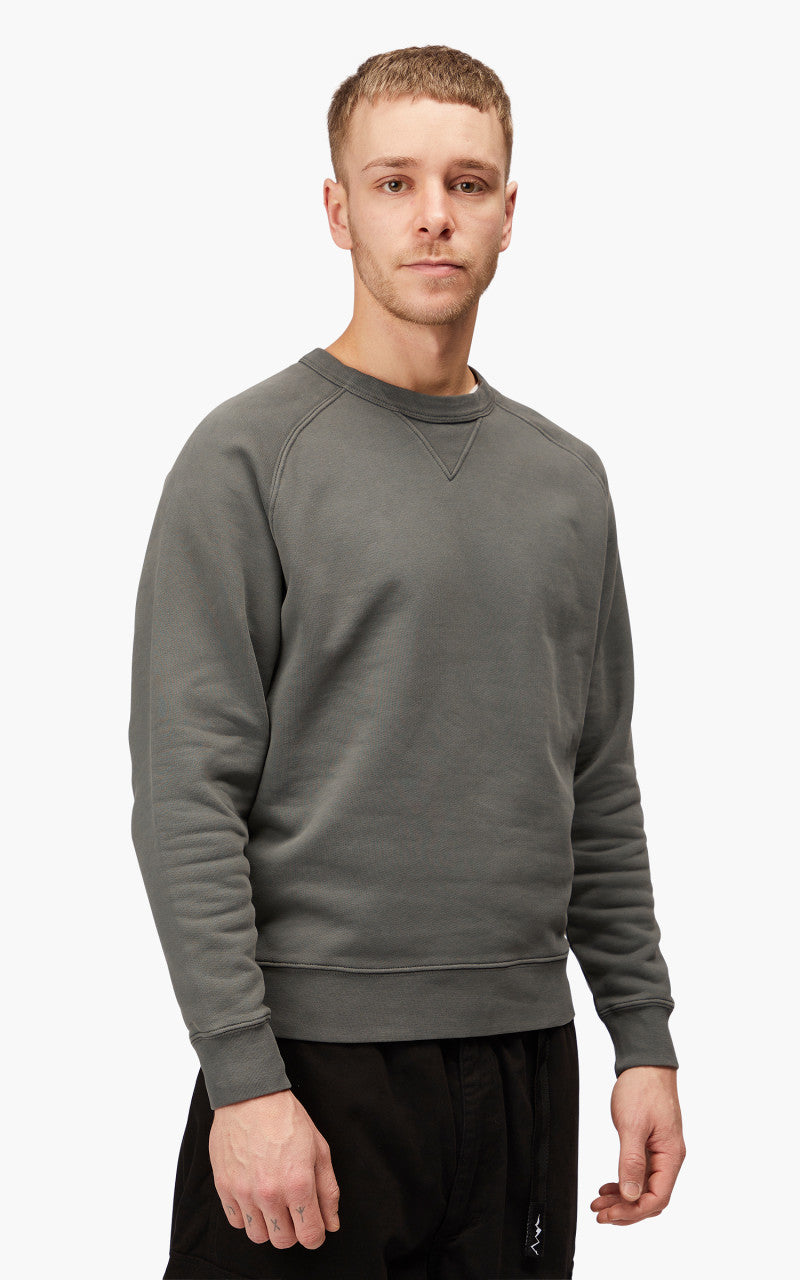 Benzak BS-09 Crew Neck Sweat Garment Dyed Brushed Fleece Stone