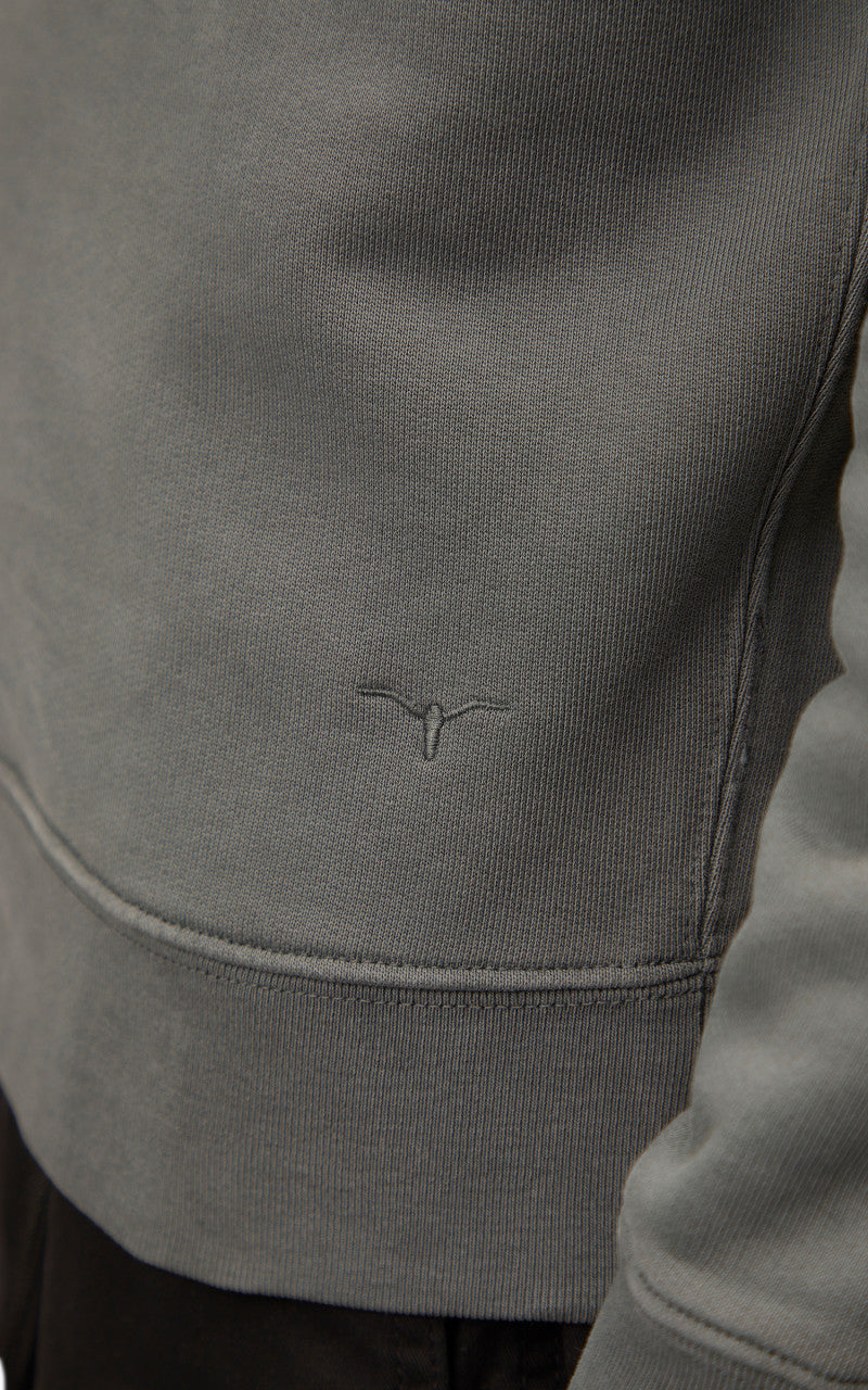 Benzak BS-09 Crew Neck Sweat Garment Dyed Brushed Fleece Stone