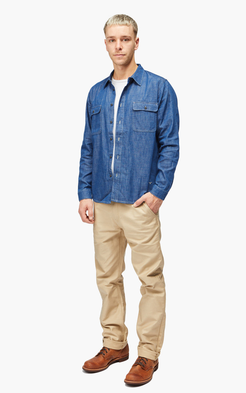 Benzak BWS-01 Work Shirt Vintage Blue Denim 6.5oz