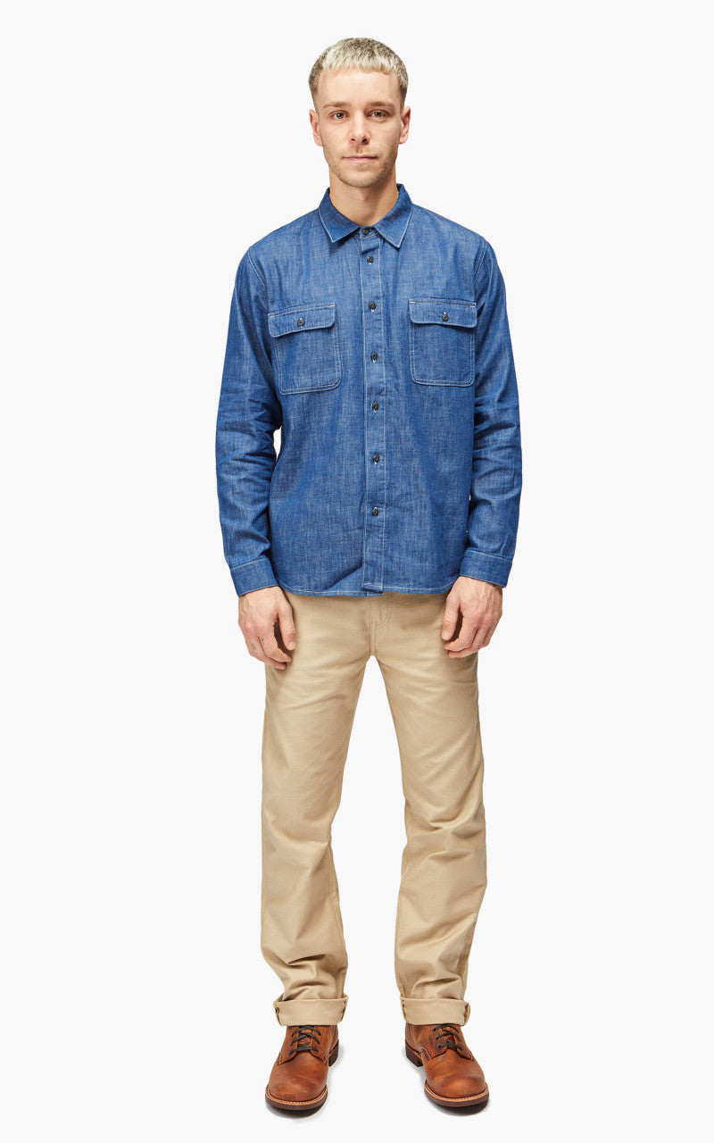 Benzak BWS-01 Work Shirt Vintage Blue Denim 6.5oz